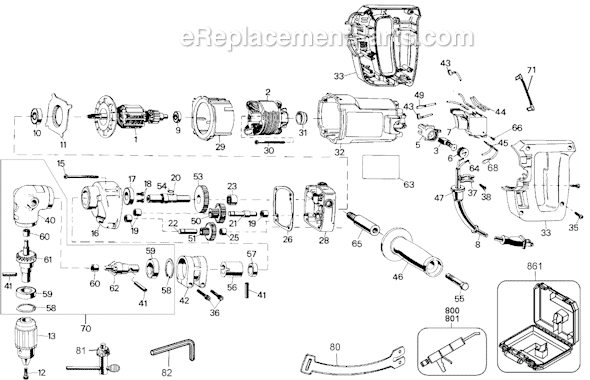 Page A Diagram and Parts List for 1348 Type 100 Black and Decker Electric Drill